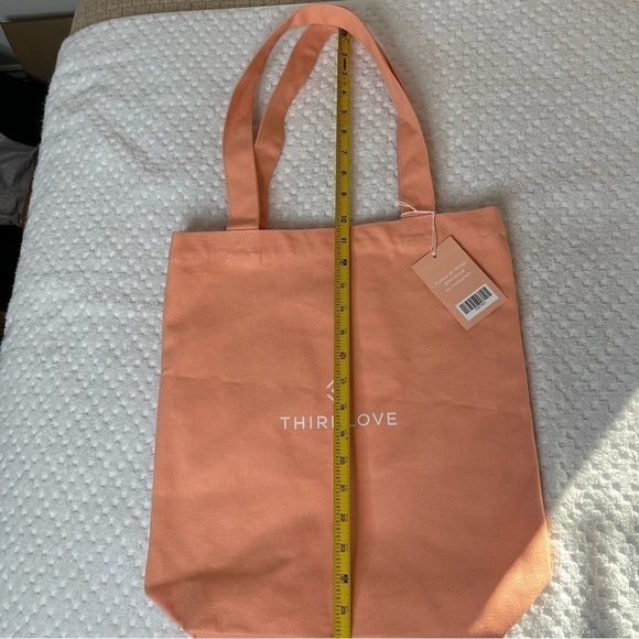 NWT. ThirdLove canvas reusable logo tote bag peach - Picture 6 of 9